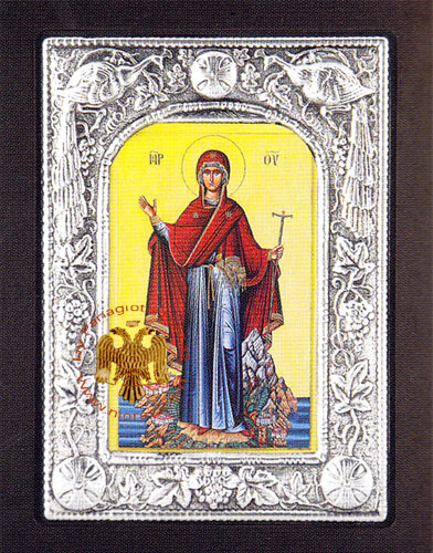 The Lady Abbess of Mount Athos Aluminum Icon